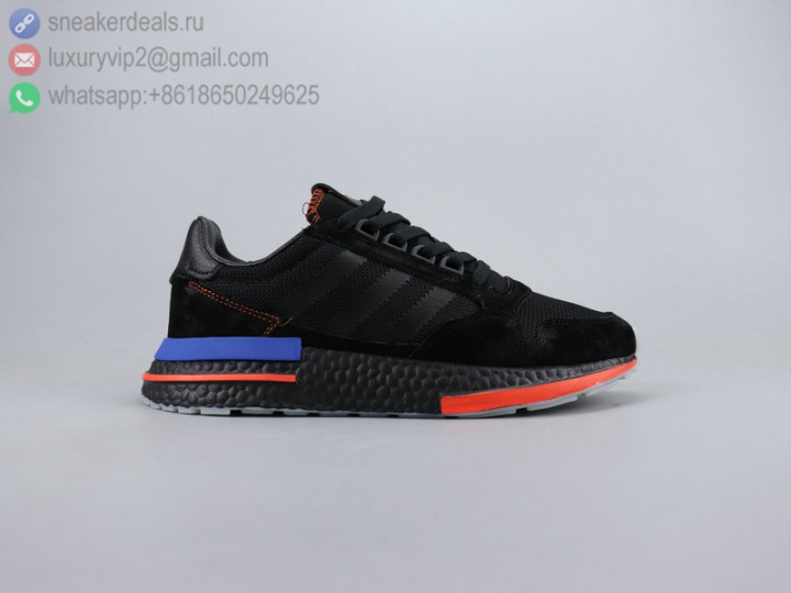 ADIDAS BOOST ZX500 BLACK LEATHER UNISEX RUNNING SHOES